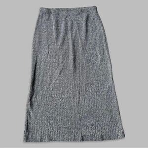 Crazy Horse From Liz Claiborne Herringbone  Knitted A Line Midi Skirt